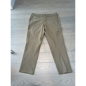 Lululemon Commission Slim Warpstreme Pants Men's 34x27 Khaki M5AF0S